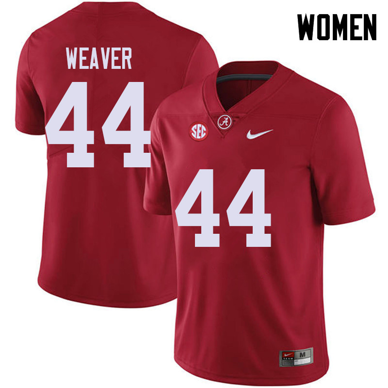 Women #44 Cole Weaver Alabama Crimson Tide College Football Jerseys Sale-Red